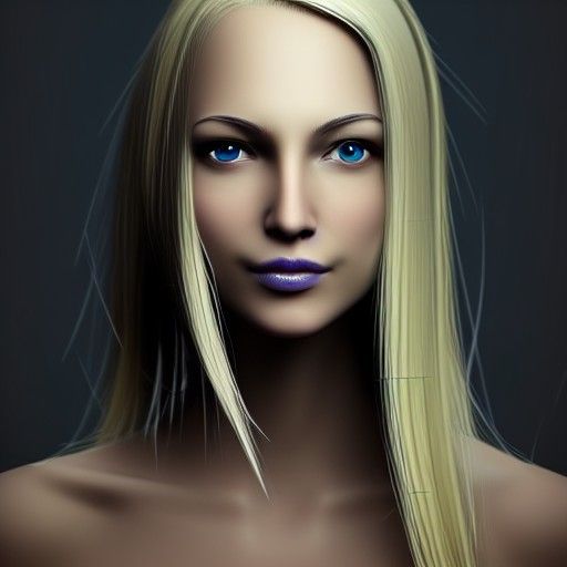Realistic Portrait of a Beautiful Blonde Woman