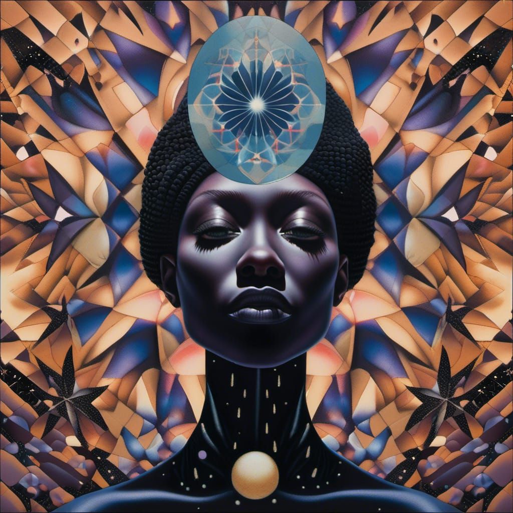 Celestial Night Portrait in Digital Illustration