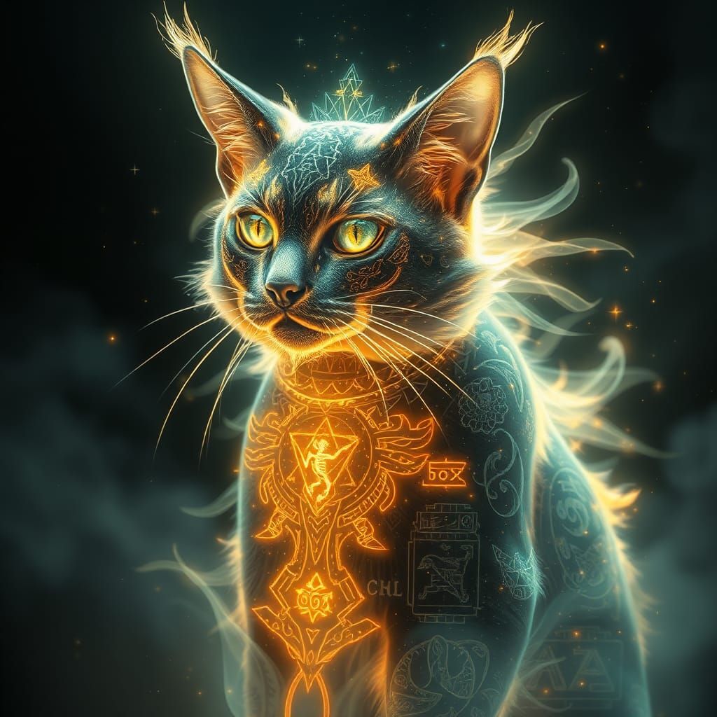 Ethereal Astral Cat God of Prismatic Light