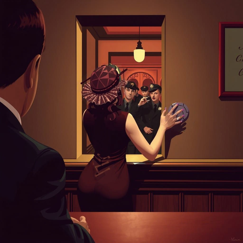 Speakeasy Coat Check Girl Signals Prohibition Raid