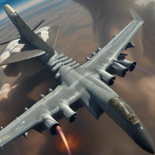 B-52 Soaring Above Nuclear Explosion