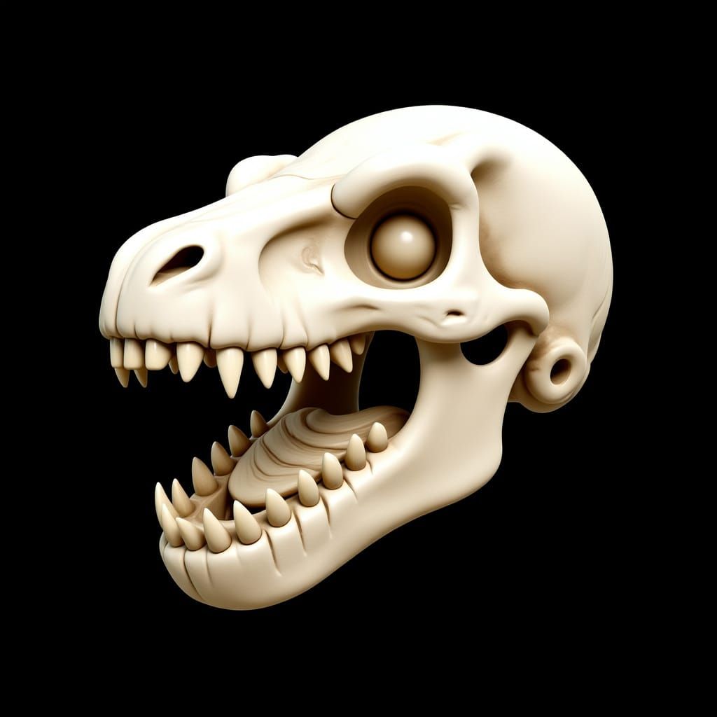 Detailed 3D Rendering of a Tyrannosaurus Rex Skull