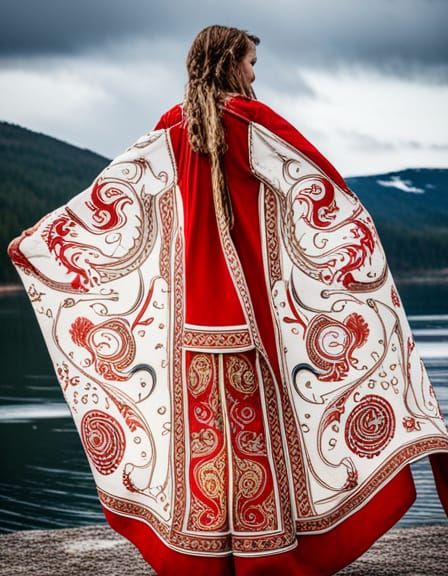 Norse Dragon Style Clothing in Art Nouveau Style