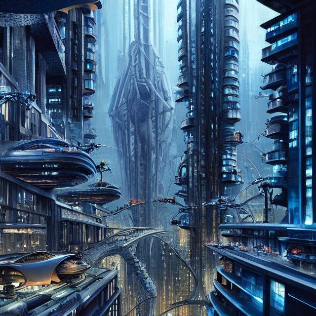 Biomechanical City of the Future: Digital Matte Painting