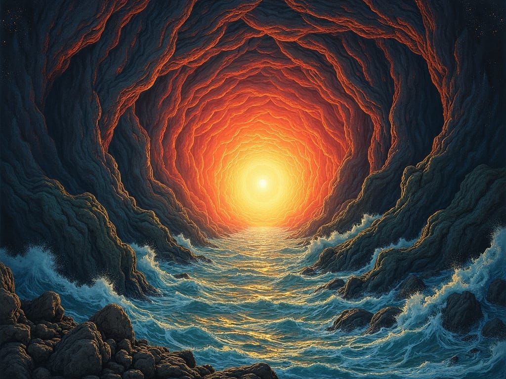 Radiant Abyss: A Detailed Fine Art Masterpiece