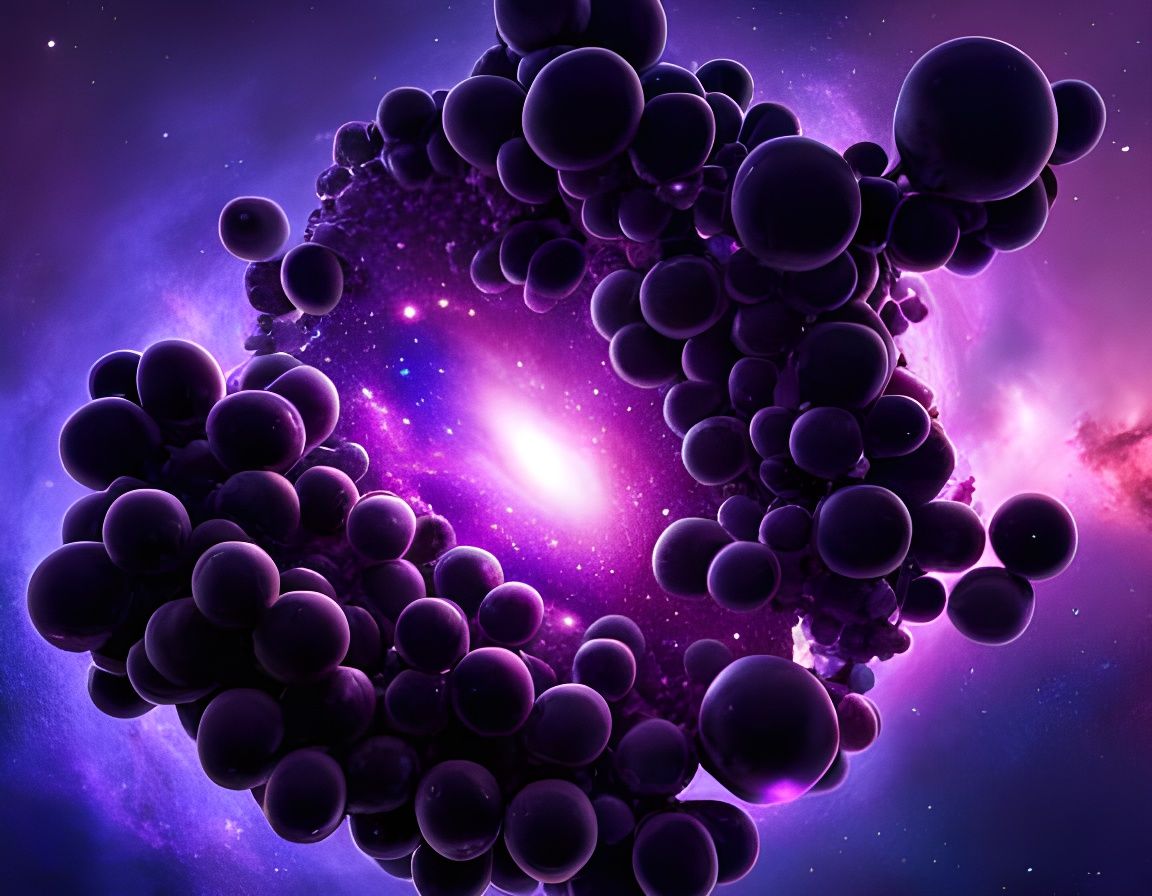 Grape Nebula in Galaxy Shell: Detailed Space Art
