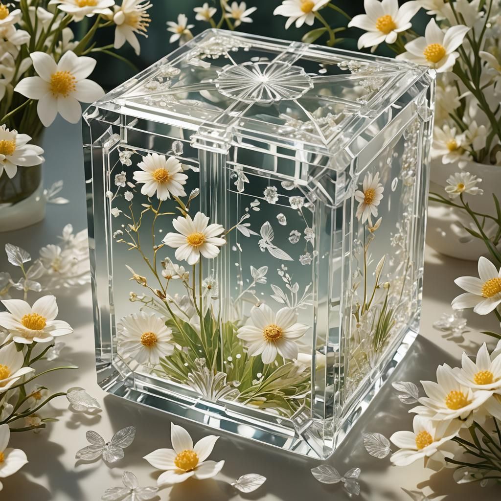 Crystal Box with Ivory Ornaments in Anime Style