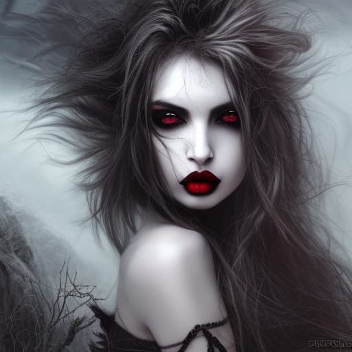 Glamorous Gothic Werewolf in Fantasy Art Style