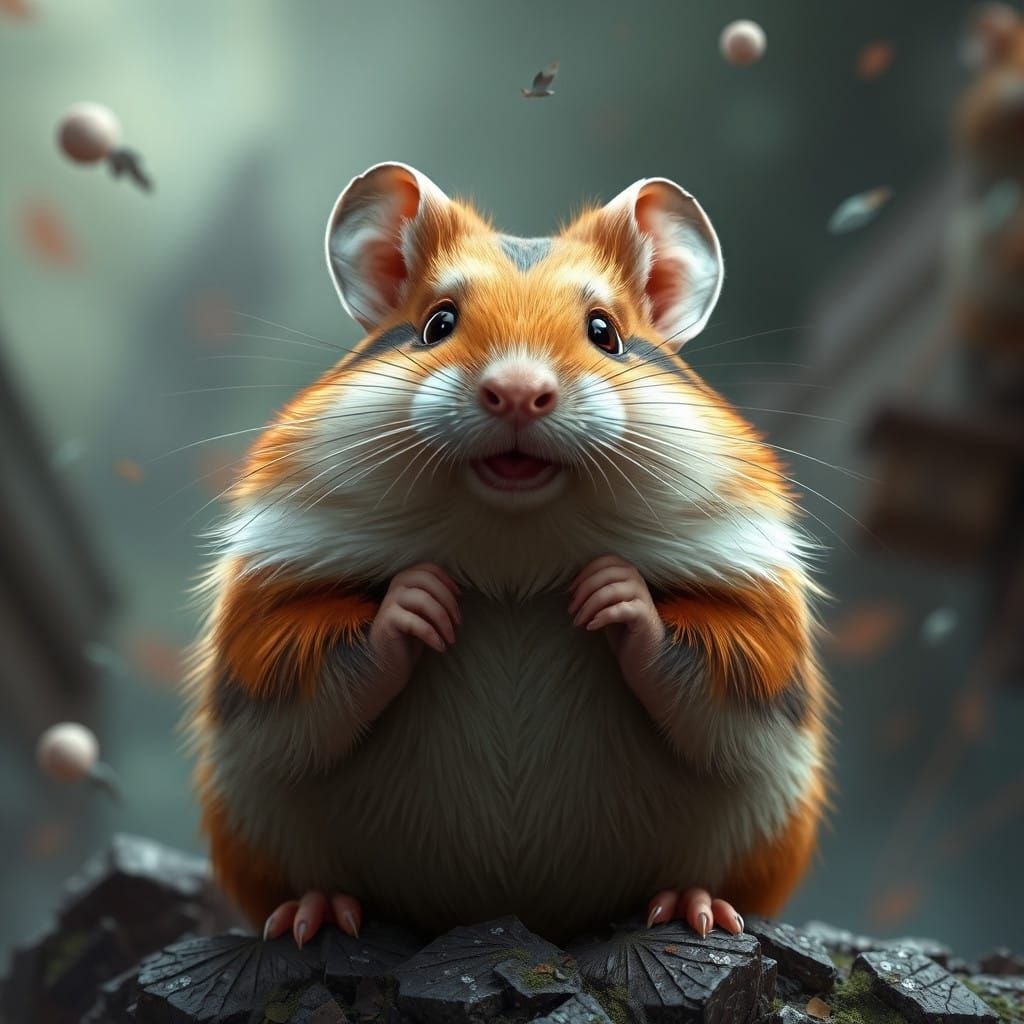Fantastical Hamster Napoleon in Splendid Colors