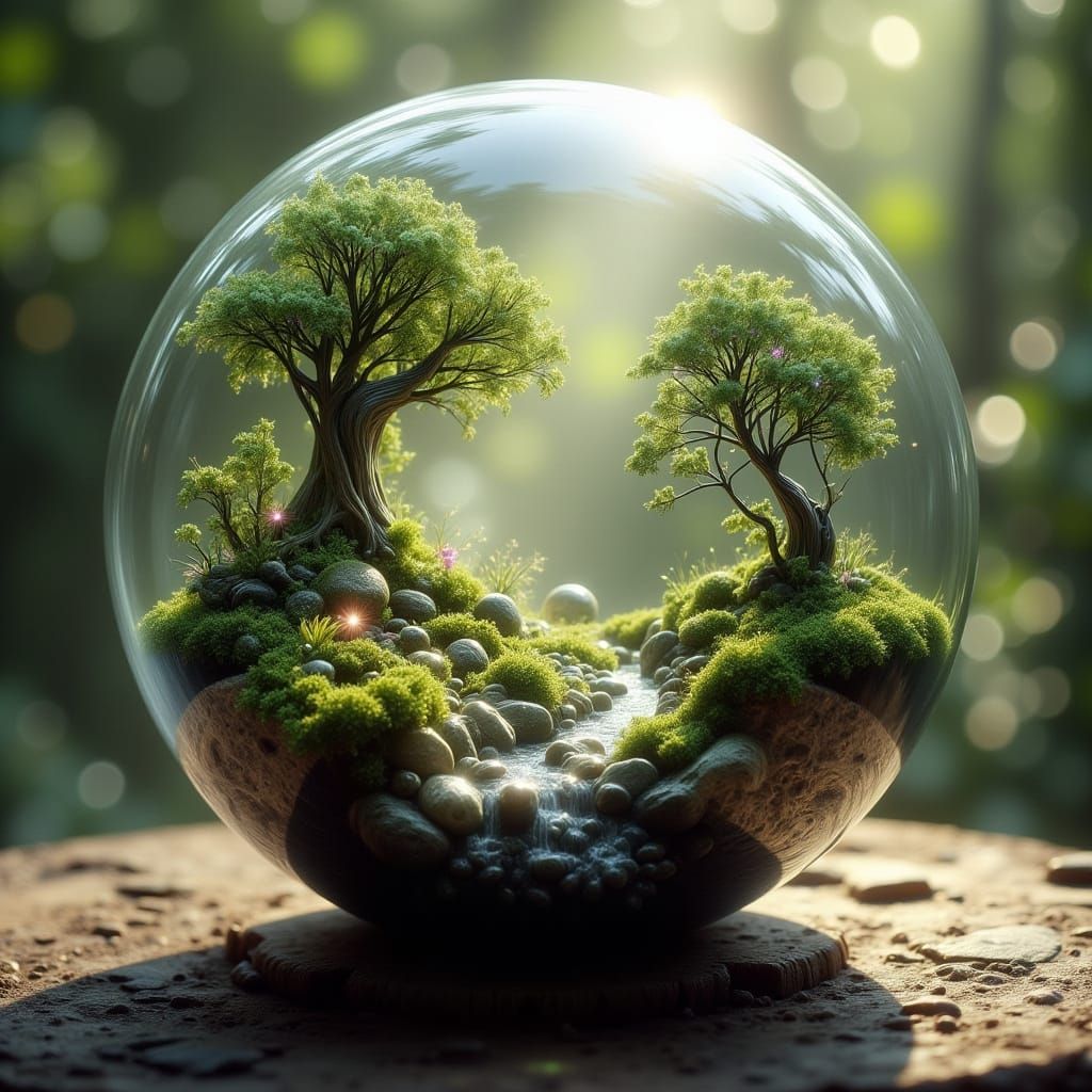 Glass Orb Captures Miniature Forest Diorama