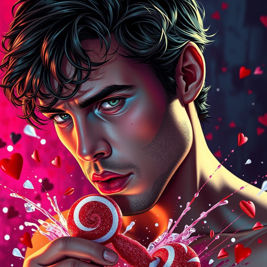 Hyperrealistic Candy Man Valentine's Day Concept Art
