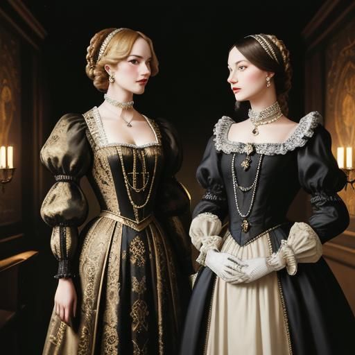 Gangsters in Elizabethan Doublets in Dimly Lit Alley