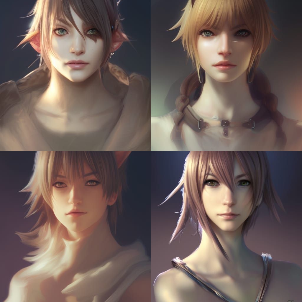Miqo'te Scholar Portrait in Artgerm Style