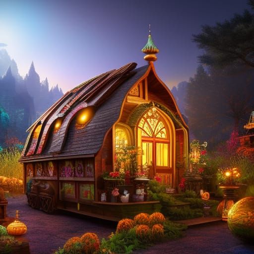 Fantasy Egg House Concept Art in 16k Resolution