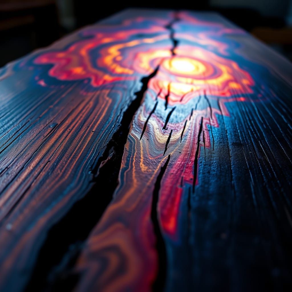 Cosmic Wood Grain in Hyperrealistic Detail