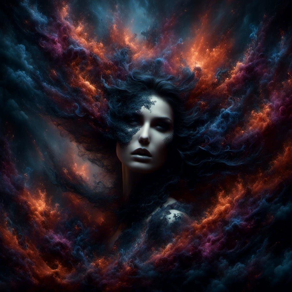 Sinister Queen with Ravens in Surreal Art