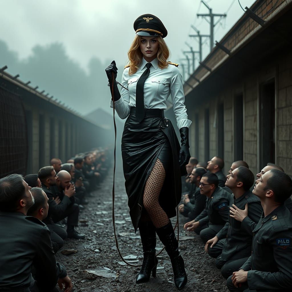 Dominant Female Officer in Concentration Camp