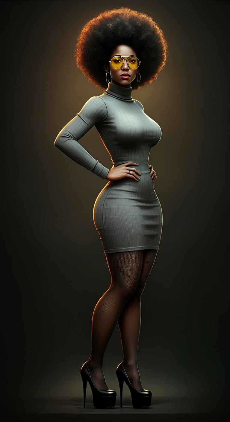 Stunning Afro Ball Hairstyle in a Bold Art Deco Portrait