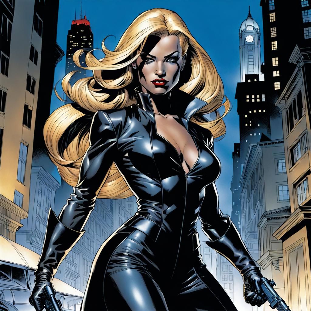 Noir Femme Fatale in Comic Book Style