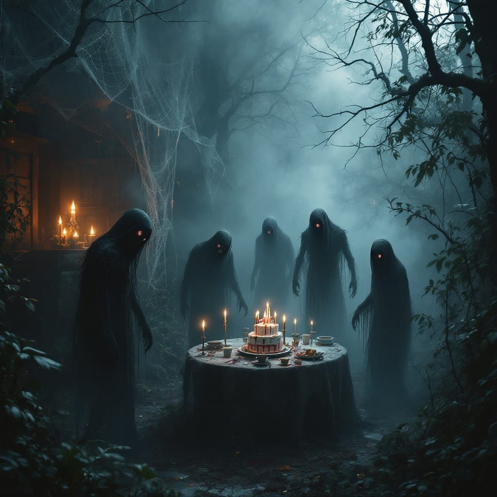 Cursed Shadow Creatures Birthday Party in Creepy Woods