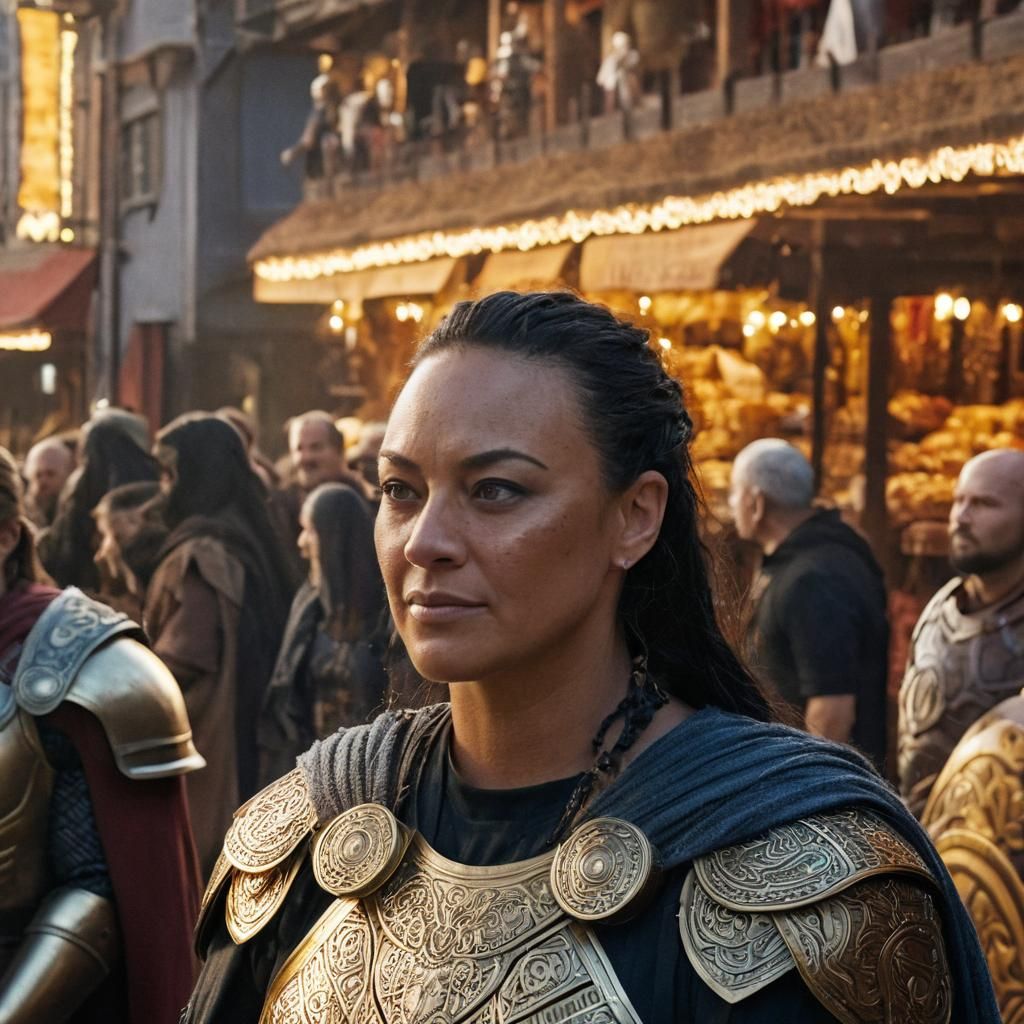 Asgardian Warrior in Golden Marketplace Light