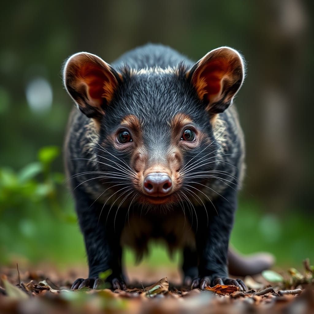 Tasmanian Devil Portrait in Wildlife Photography Style