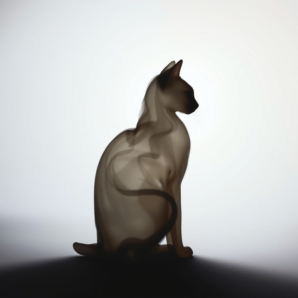 Ethereal Smoke Cat Silhouette