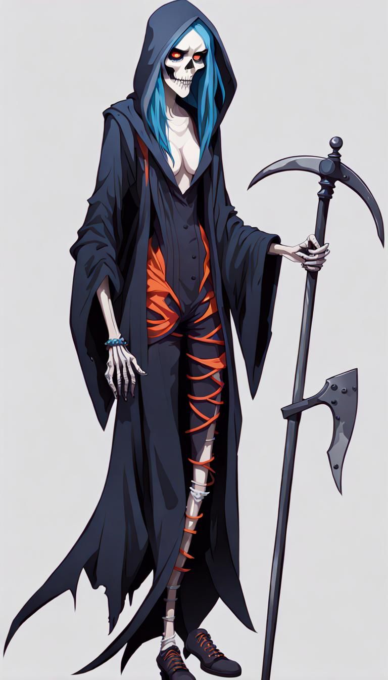 Female Grim Reaper Cartoon Character