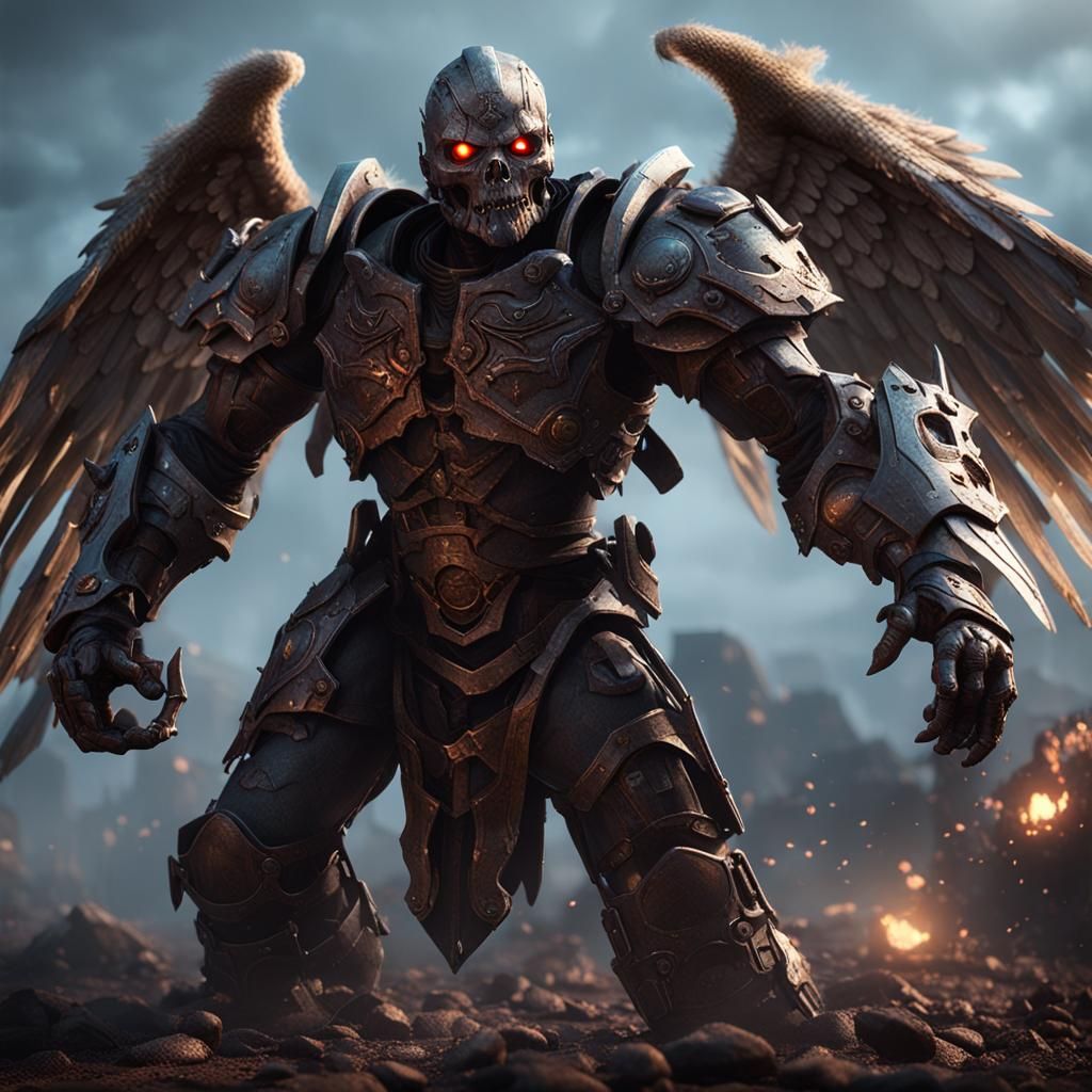 Evil Angel Crusher in 3D Game Cinematic Style