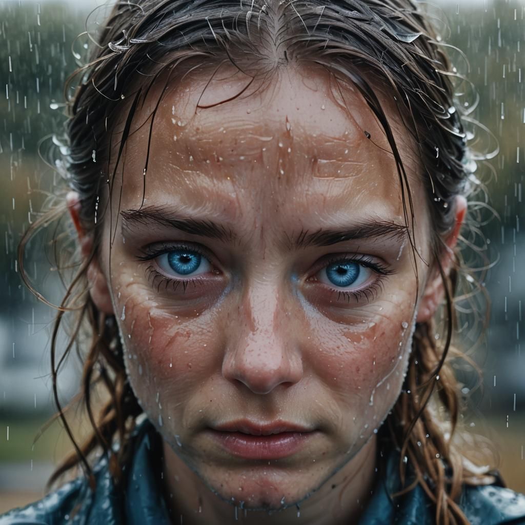 Crying Blue Eyes: Cinematic Autumn Portrait