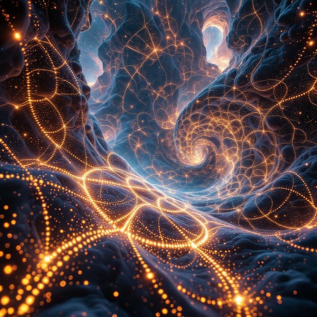 Glowing Fractal Structures in Endless Darkness