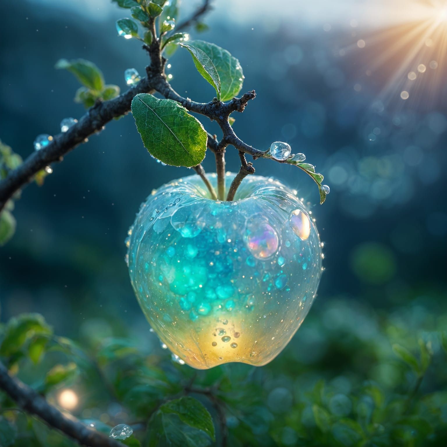 Opal Apple with Bioluminescent Core