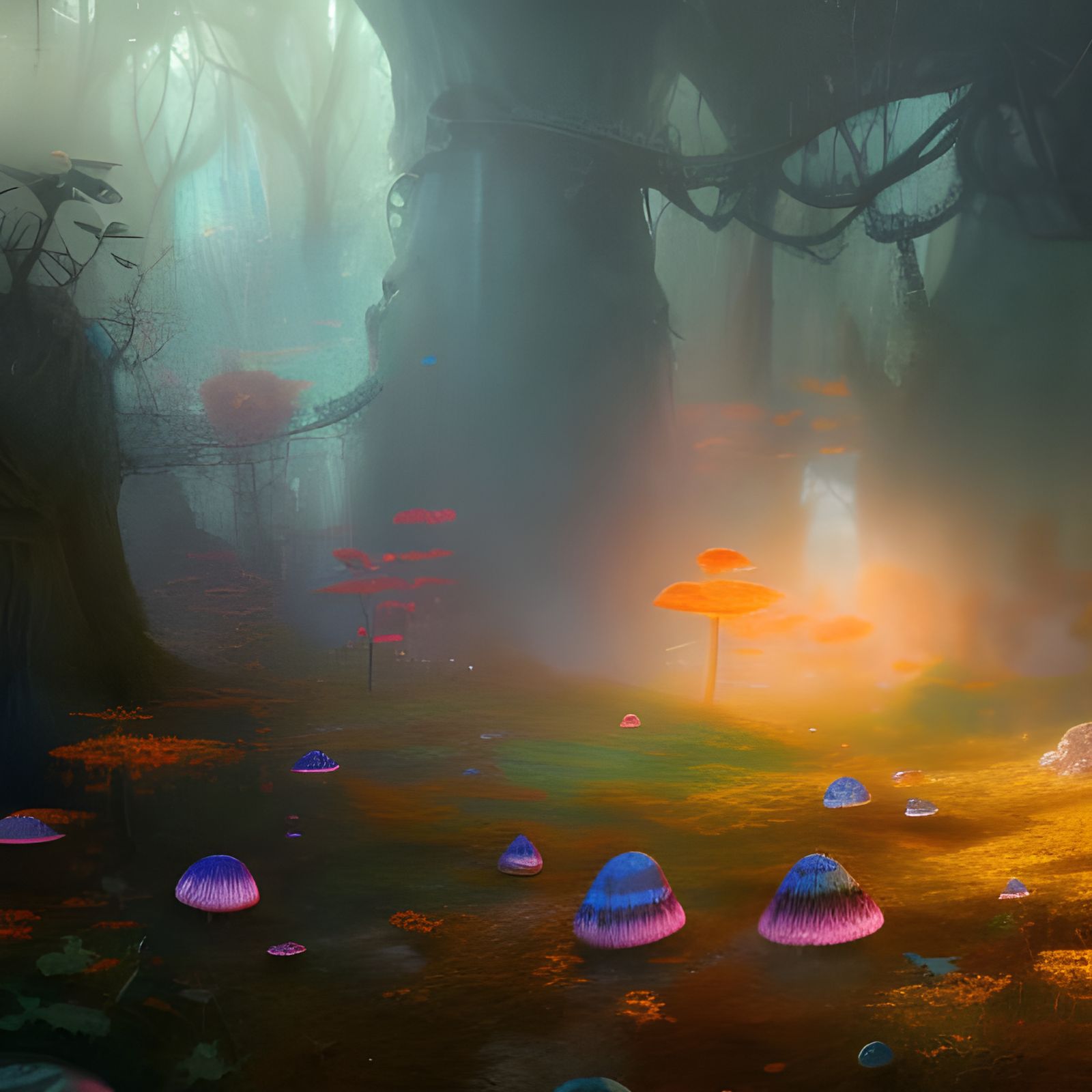 Fantasy Mycelium Fungus in Detailed Matte Painting