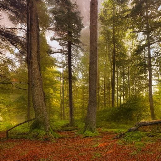 Enchanting Forest Illustration in Watercolor Style