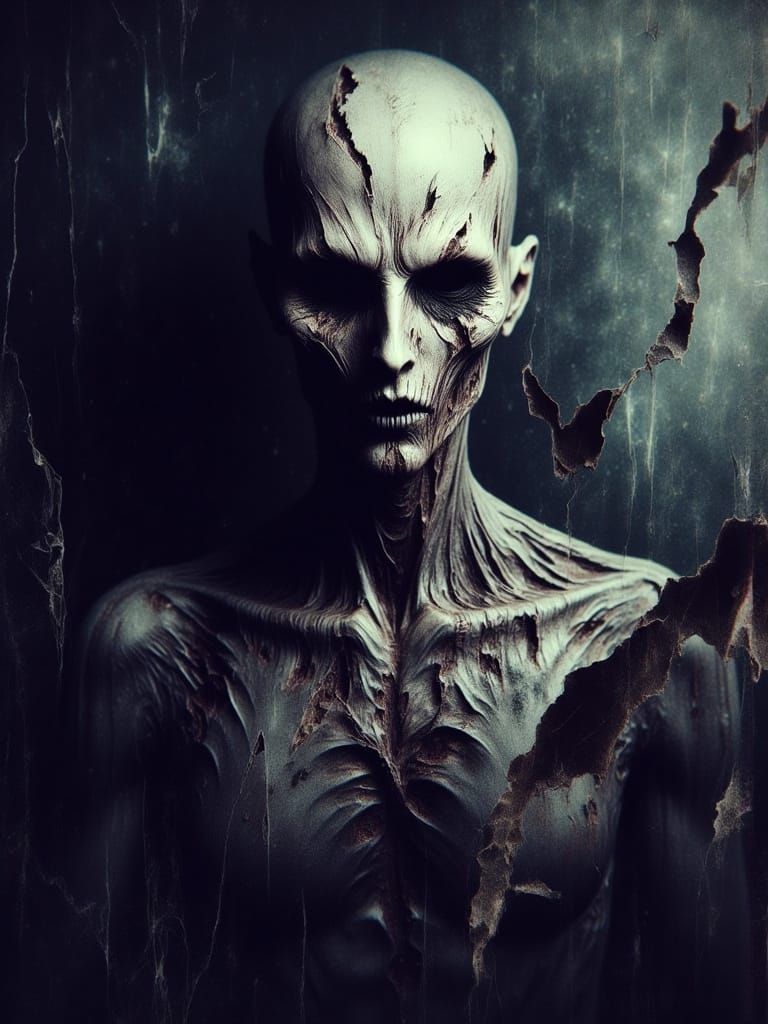 Surreal Medusa Tattoo Design in Dark, Abstract Style