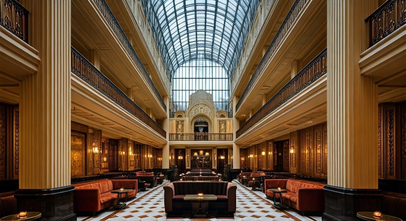 Art Deco Hotel atrium
