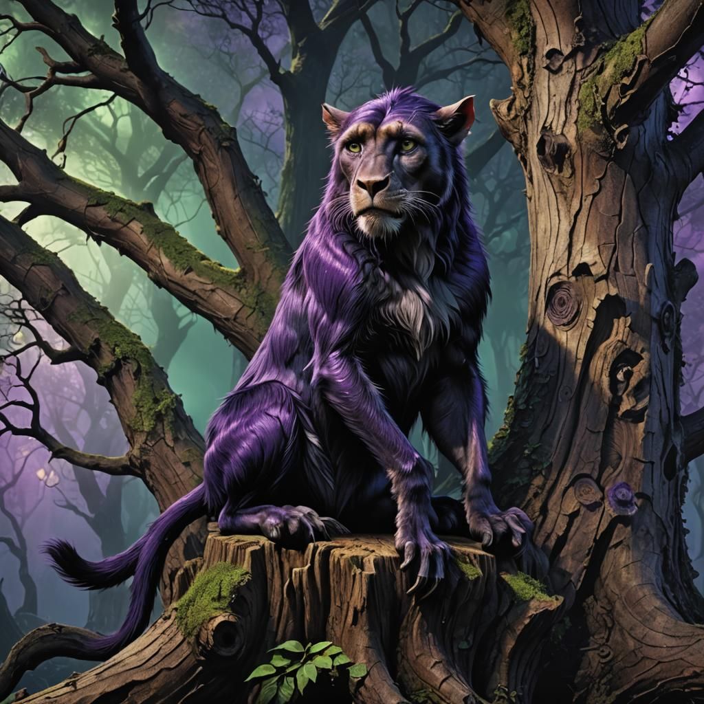 Horse-Panther-Monkey in Dark Fantasy Tim Burton Style