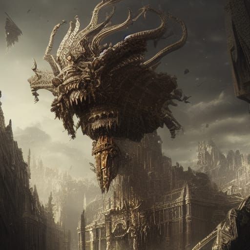 Broken God in Epic Cinematic Digital Painting