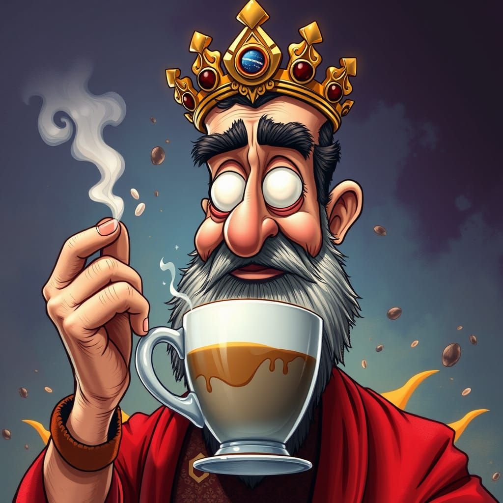 Coffee God Depicts Soul's Plea in Exaggerated Hyperrealism