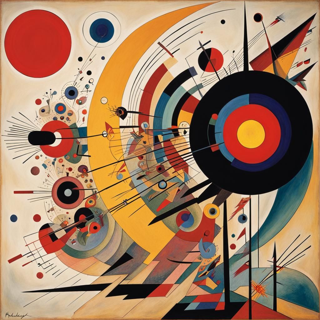 Kandinsky Brutalist Rite of Spring in Splash Art Style
