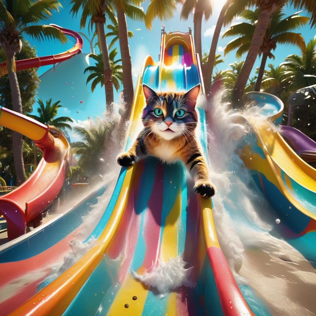 Cool cat at the waterpark