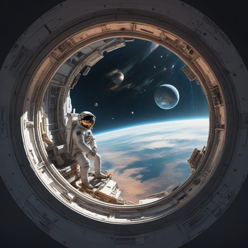 Cosmic Wonders Beyond the Space Station Window