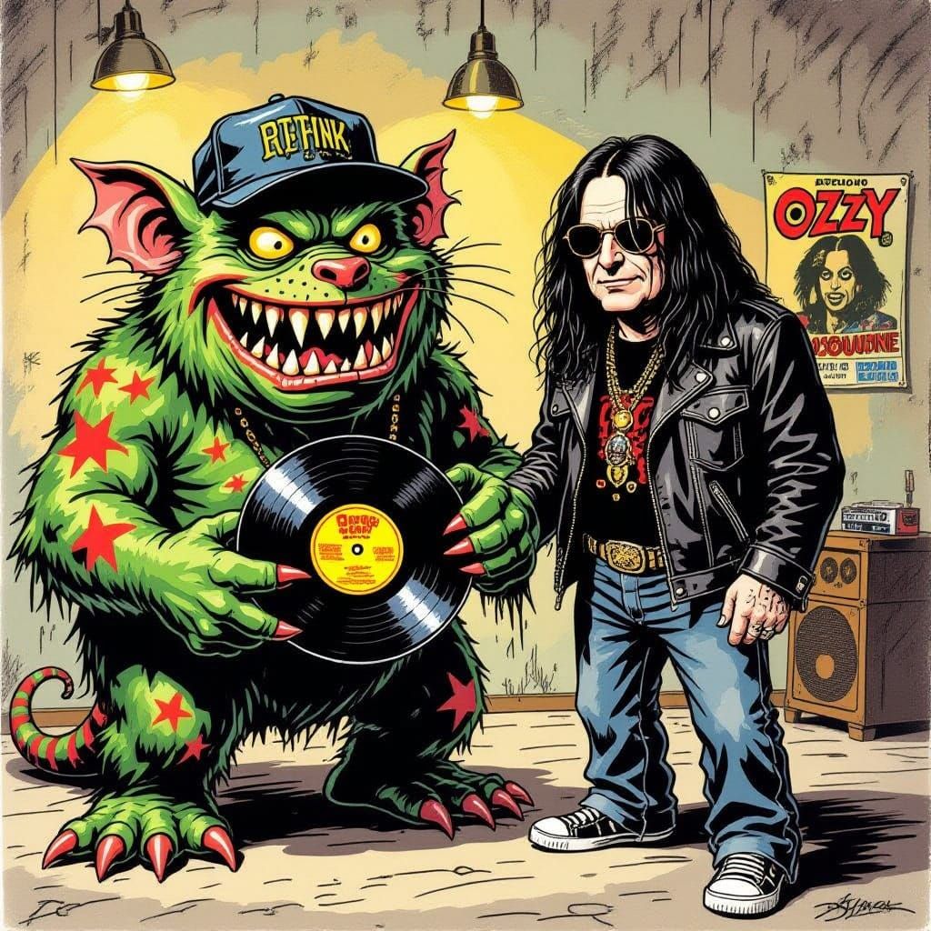 Ratfink and Ozzy: A Grotesque Duo in Retro Style