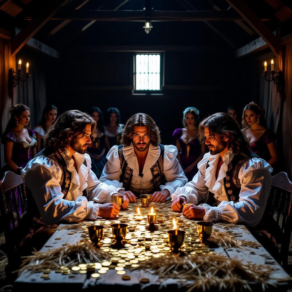 Ornate Gathering in Candlelit Horse Paddock