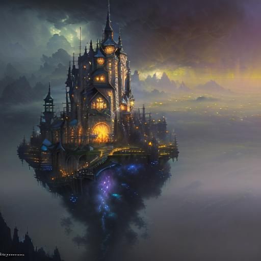 Ethereal Cheese Landscape in Digital Matte Painting Style