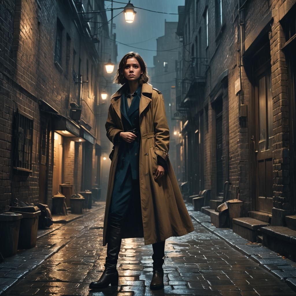 Cinematic Alleyway Portrait in Golden and Blue