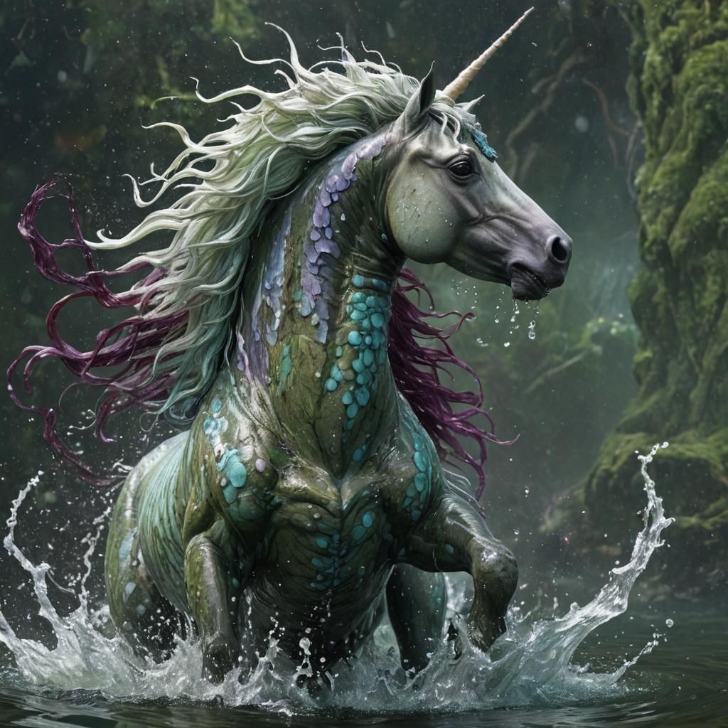 Hippocampus Splash Art: Majestic Aquatic Creature