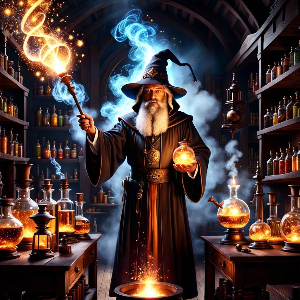 Magical Alchemist Laboratory: Hyperrealistic Octane Render