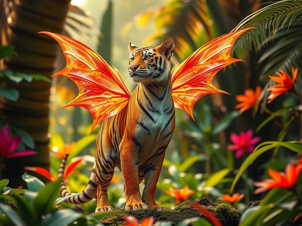 Majestic Tiger in Lush Jungle, Wildlife Photography