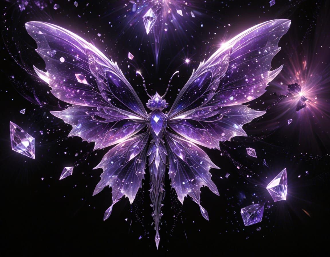 Lilac Fae with Crystal Shards and Nebula